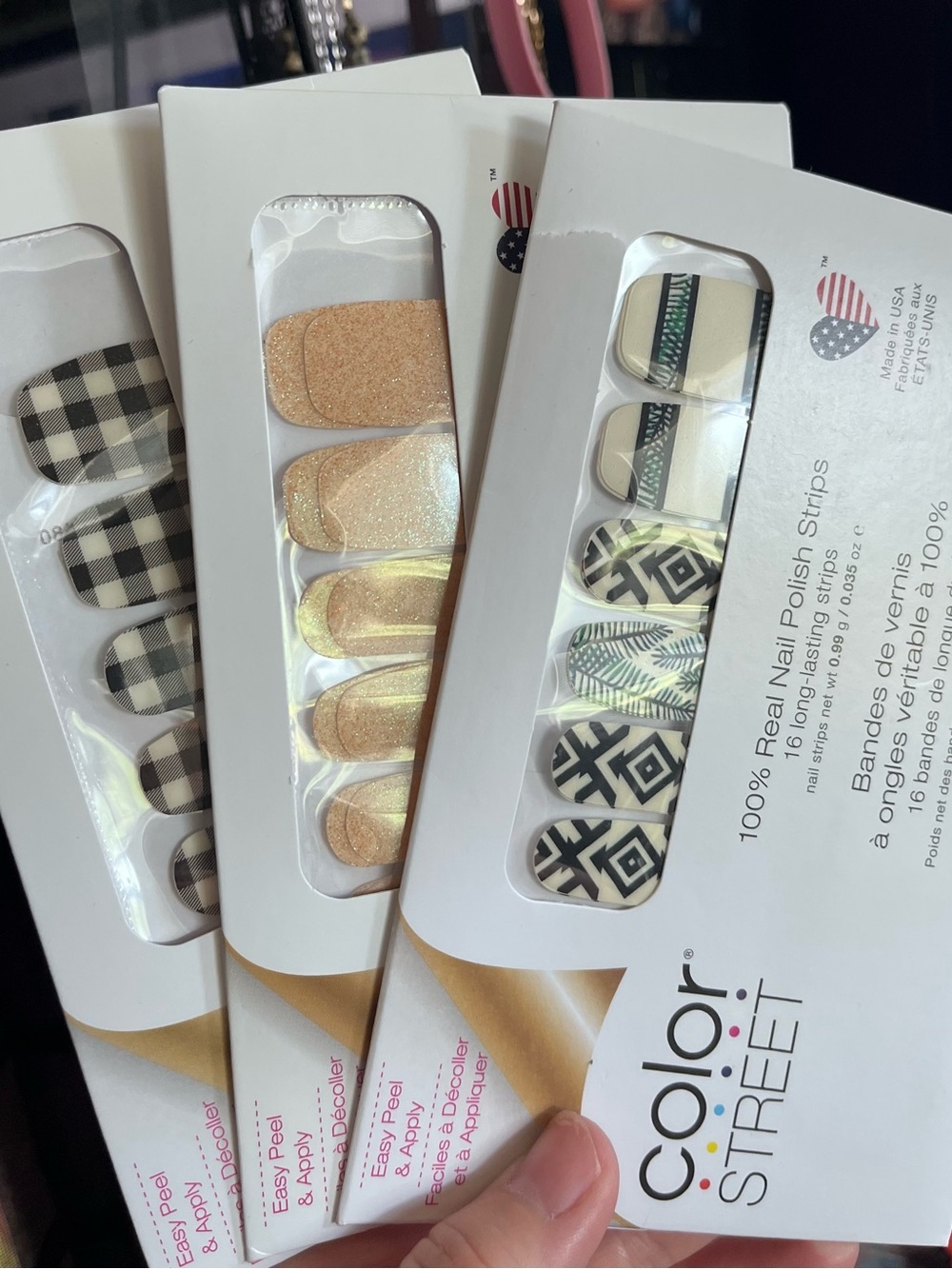 3 new packs of Color Street 100% Real Nail Polish Strips